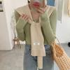 Fake Collar Knit Scarf Solid Color Knotted Cape Elegant Knitted Shawl  Daily