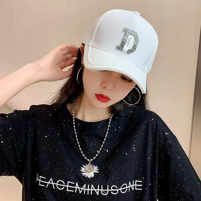 Versatile Casual Hat D Letter Rhinestone with Diamond Internet Celebrity Cap Shade Spring and Summer Baseball Cap Tide