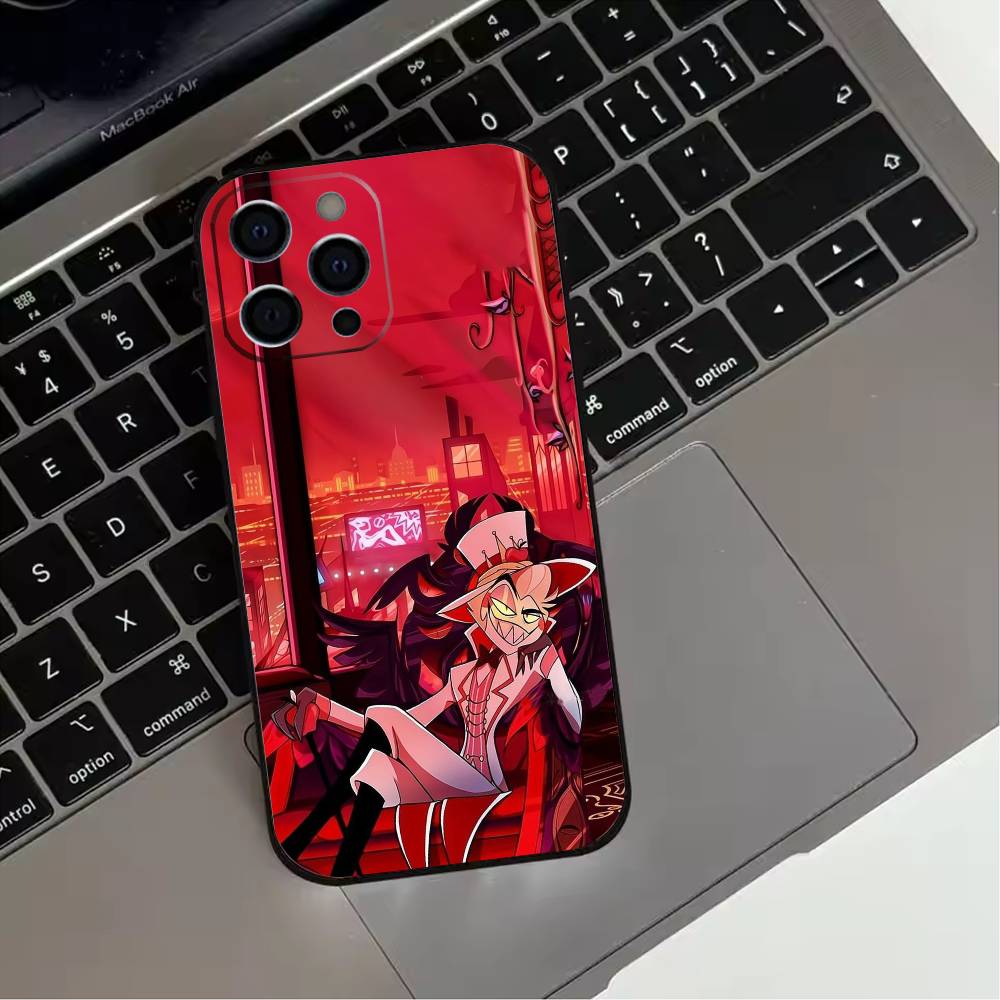 HazbinS H-Hotels AlastorS Phone Case For iPhone 17,16,15,14,13,12,11 Plus,Pro Max,Soft Silicone Black Cover