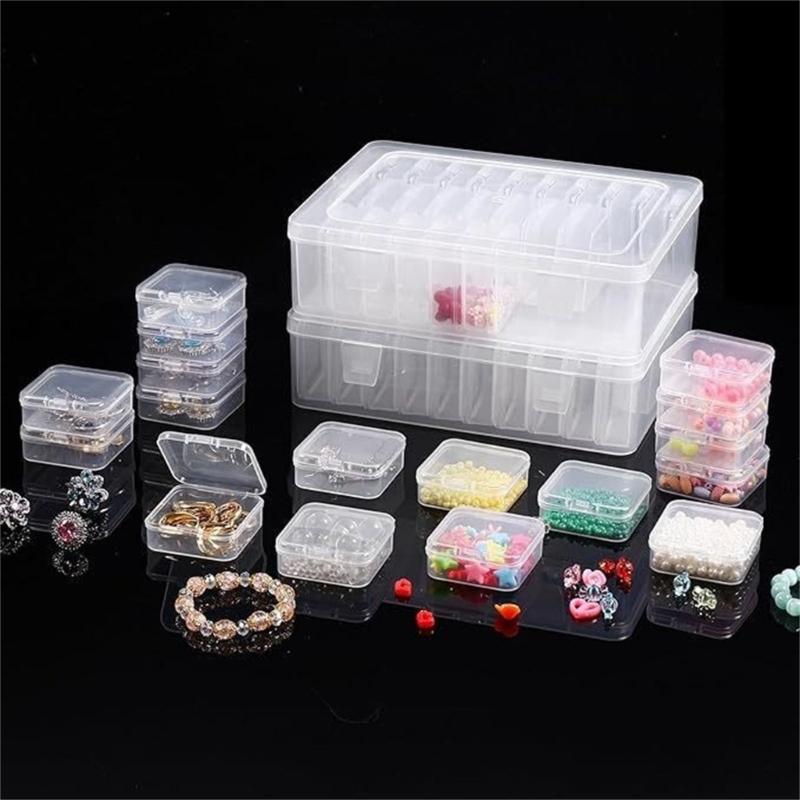 Clear Sturdy Plastic 30 Divider Storage Box Portable Accessory for Efficient Organization of Small Household Items