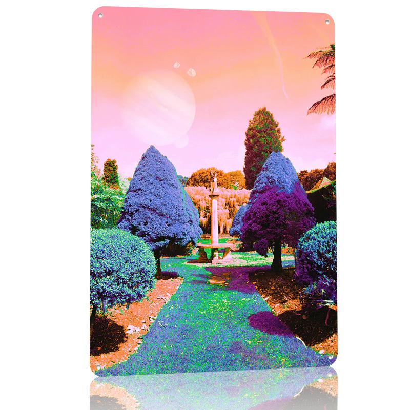 Ether Garden Personalized D Textured Metal Poster Wall Art Tinplate Sign for Gaming Room Decoration Items Office Decor Luxury