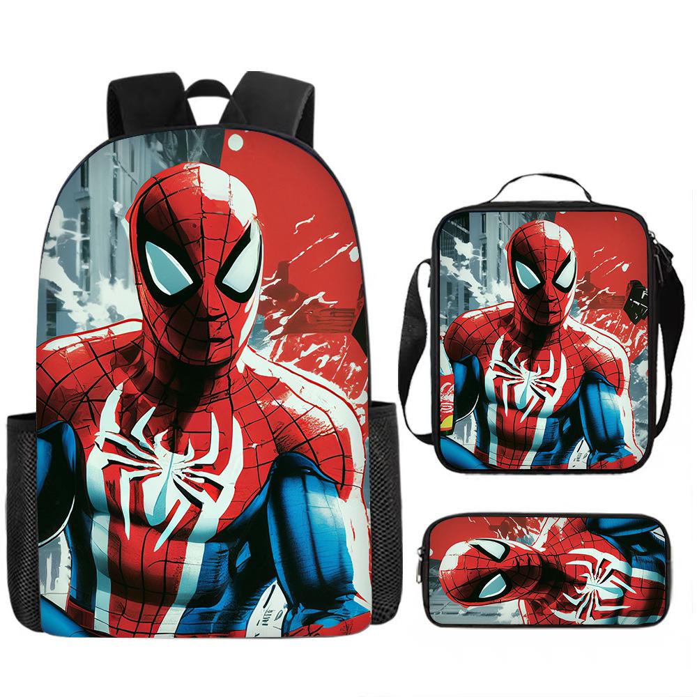 Spider-Man Schoolbag Three-piece Set Student Large-capacity Storage Backpack Outdoor Portable Backpack