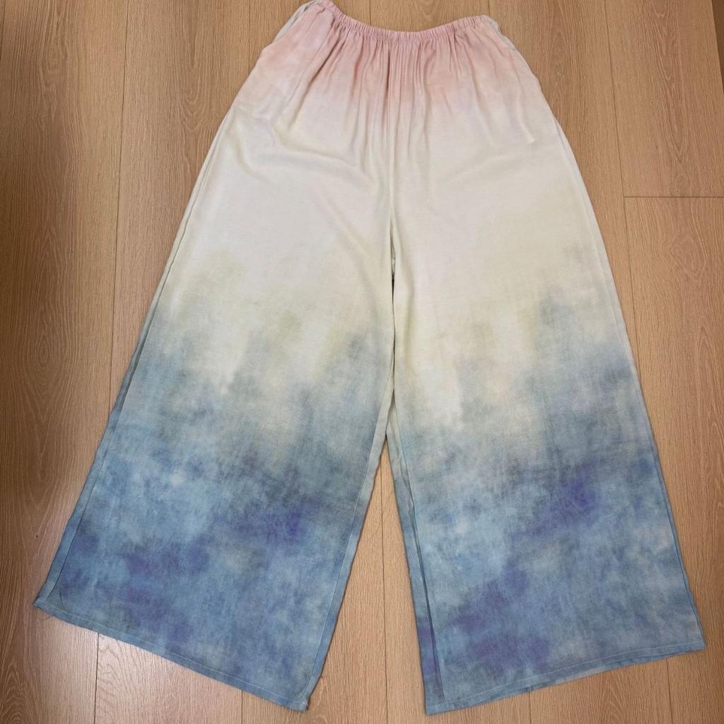 Summer thin positioning cinnabar cotton and silk pajama pants women's loose walking pants cotton and silk wide-leg pants can be worn outside