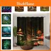 Dreamy Forest Mushroom Swing Polyester Digital Printed Shower Curtain