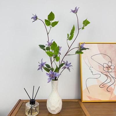 High-End Clematis Silk Flower Decor for Living Rooms, Hotels, and Photo Shoots