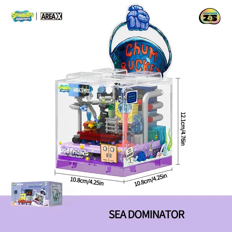 Spongebob Building Blocks Pineapple House Restaurant Anchor House Tree House Room Model Bricks Desktop Ornaments Kids Toys Gift