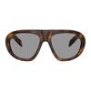 Prada Brand Logo Design Acetate Irregular Sunglasses Women's Juniper Turtle