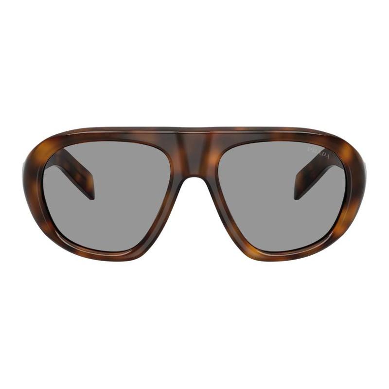 Prada Brand Logo Design Acetate Irregular Sunglasses Women's Juniper Turtle