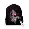 Classic Novelty Cool Flamingo Backpacks Boys/Girls pupil School Bags 3D Print Keychains Oxford Waterproof Cute Small Backpacks