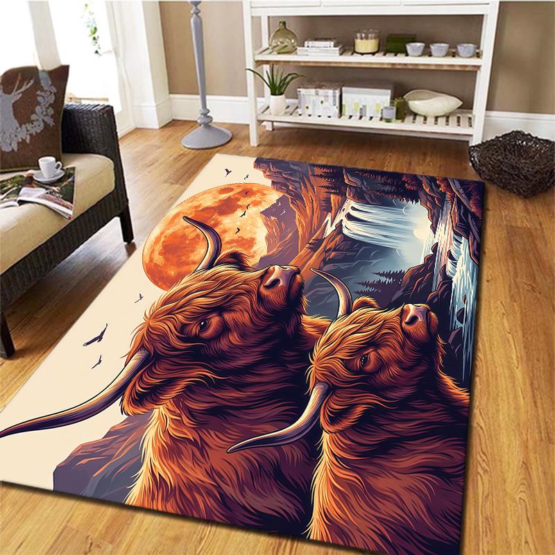 Flying Sunset Animals Pattern Square Carpet,Area Rug,Carpet Rug for Living Room Bedroom Sofa Playroom Decor,Non-slip Floor Mat,Holiday Birthday Gifts