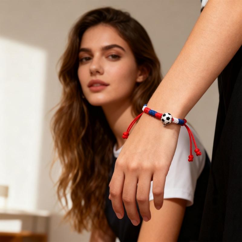 Comfortable Fit Sports Braided Bracelet for Any Occasions Featuring Adjustable Designs Football Tennis Cycling