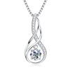 S925 Sterling Silver Women's Necklace Trendy Zircon Cross Pendant Birthday Gift  European American