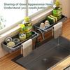 Kitchen Sink Organizer Drain Rack Self-draining Shelf Sponge Holder Dishcloth Faut Storage Soap Drainer Kitchen Acssories