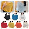 Solid Color Knitted Shawl Hollow Design Warm Scarves Fashion Dress Cover  Spring Autumn