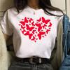 Short Sleeve Summer Fashion Women's Clothing Beautiful Watercolor Butterfly Printing White Ladies Casual Loose Personality TT-shirt