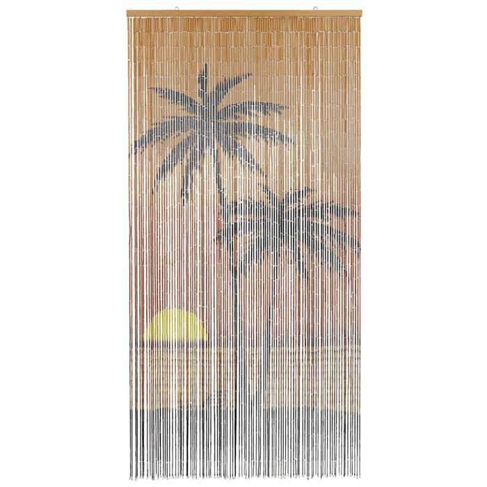 VidaXL Rideau anti-insectes imprimé palmier 90x220 cm bambou, rideau anti-mouches, moustiquaire de porte, rideau 4017444