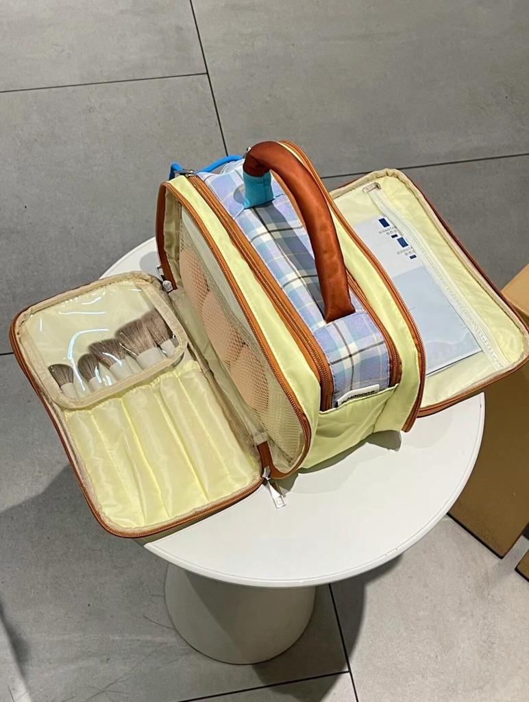 Korean Color Block Large Capacity Travel Makeup and Toiletry Bag