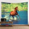 Elk Crane Pentium Horse Print Wall Hippie Tapestry Polyester Fabric Home Decor Wall Rug Carpets Hanging Big Couch Blanket