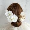 Ornament Specialty Shop Hair Ornament for and Japanese Dried Flowers with Gold Leaf and White Phalaenopsis [Hair Bria] Coming-of-Age Ceremonies,