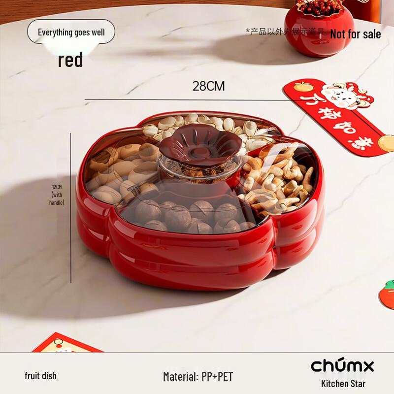 Ningzhao Compartmentalized Fruit & Nut Tray with Lid