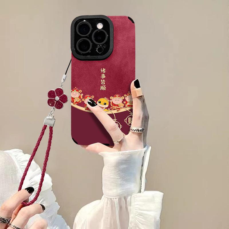 

Everything Is Easy To Use In The Year of The Snake, Suitable for Apple 16pro Mobile Phone Case 15 Festive New Year 14 Fur 13 Semen Hole 8 iphone 16