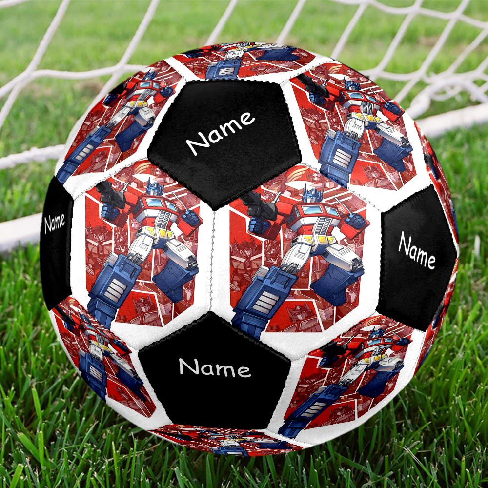 Pallone da Calcio Misura 5 a Tema Transformers con Nome Personalizzabile, Adatto Sia per Partite Indoor che Outdoor, un Regalo Adatto a Tutti.