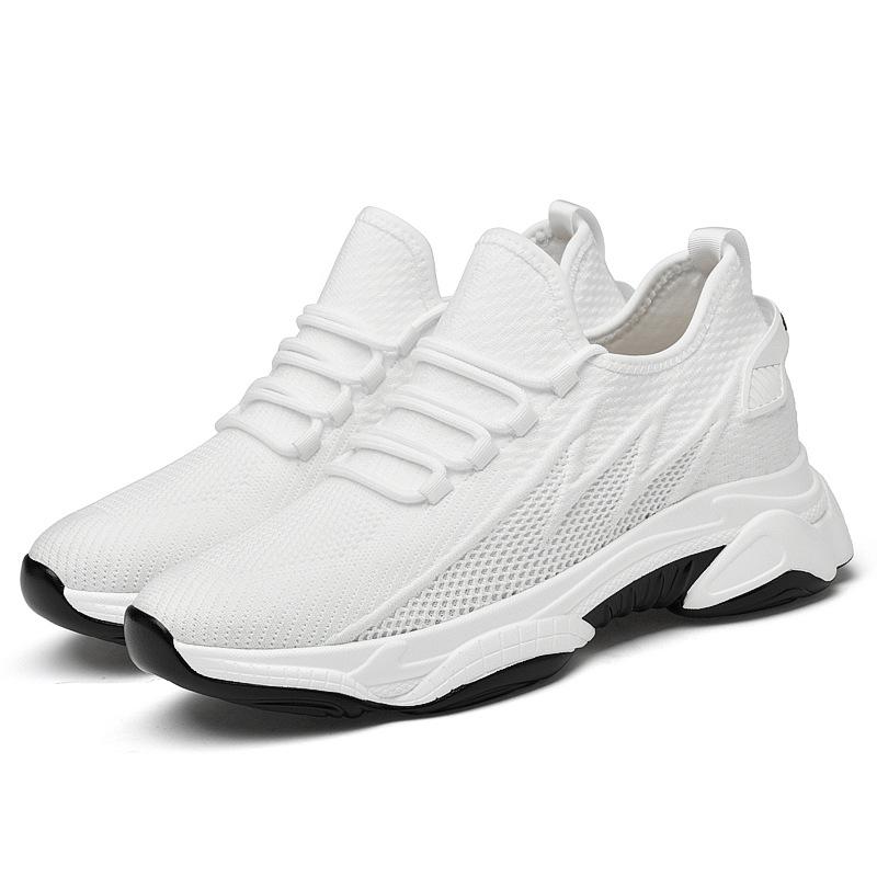 Thick-soled Inner Height-increasing Shoes Spring and Summer New Fly-woven Casual Sports Shoes Dad Shoes Ins