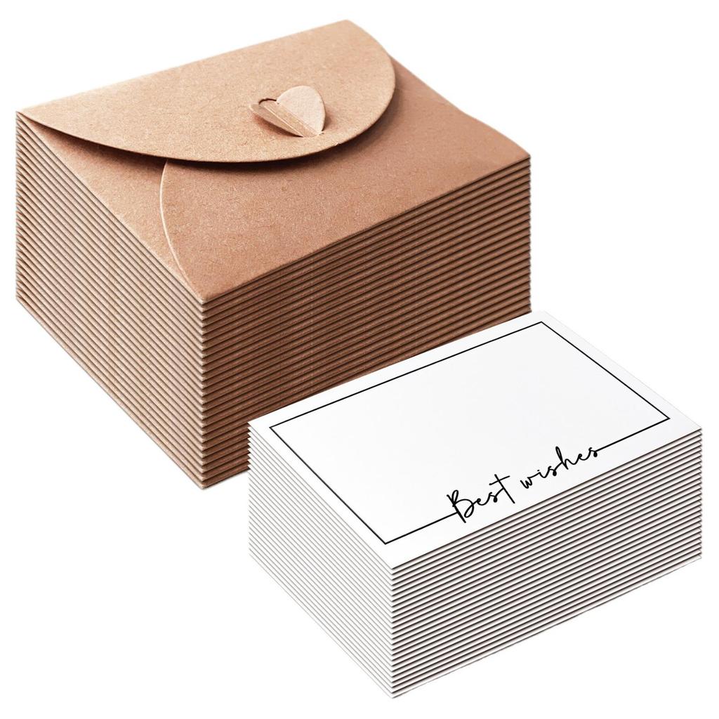 European Retro Kraft Paper Heart Buckle Envelope - High-End, Unique Design with Inner Page