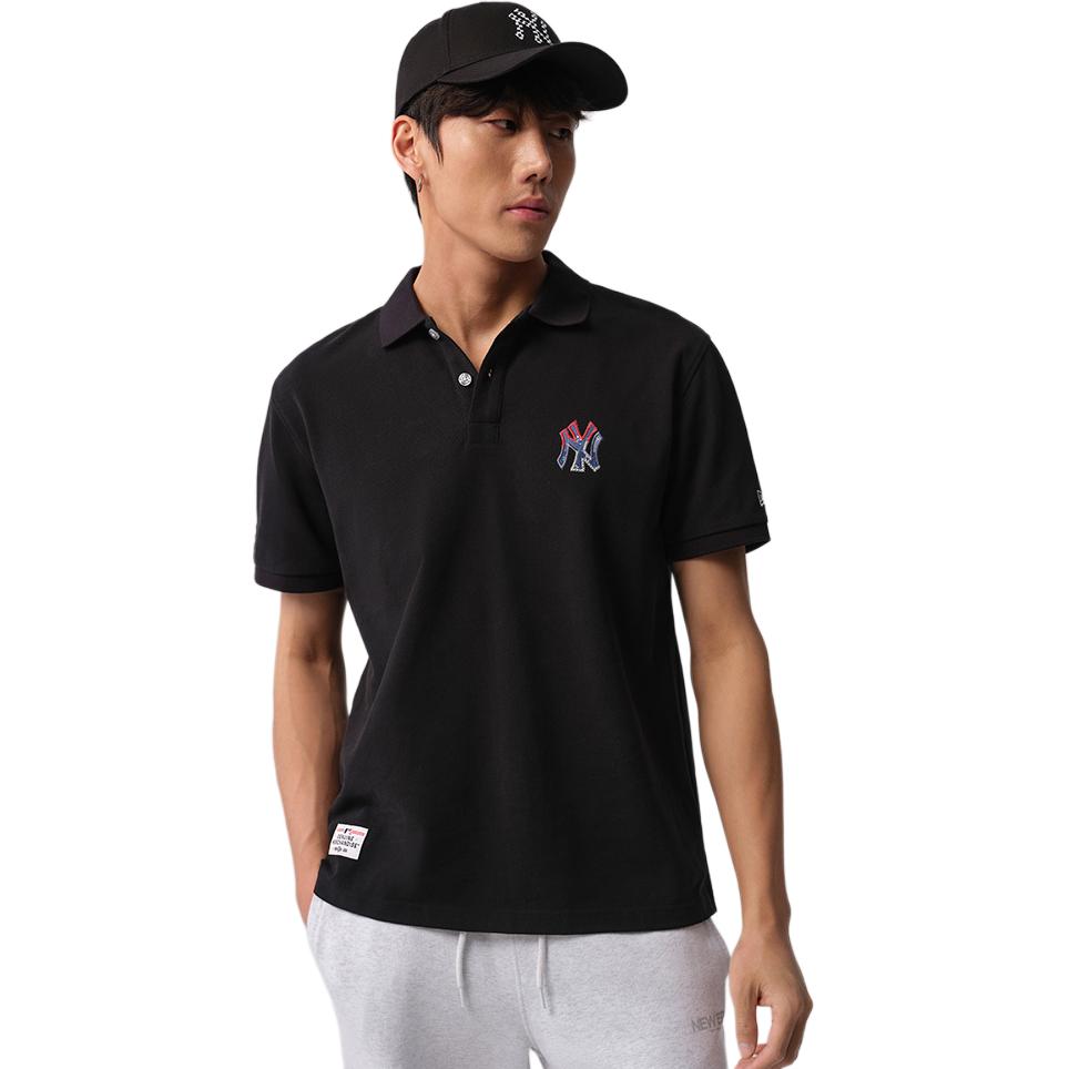 New Era MLB Skate Series New York Yankees Letter Logo Breathable Loose Fit Short Sleeve Polo Shirt Unisex Polo Shirts 14187352