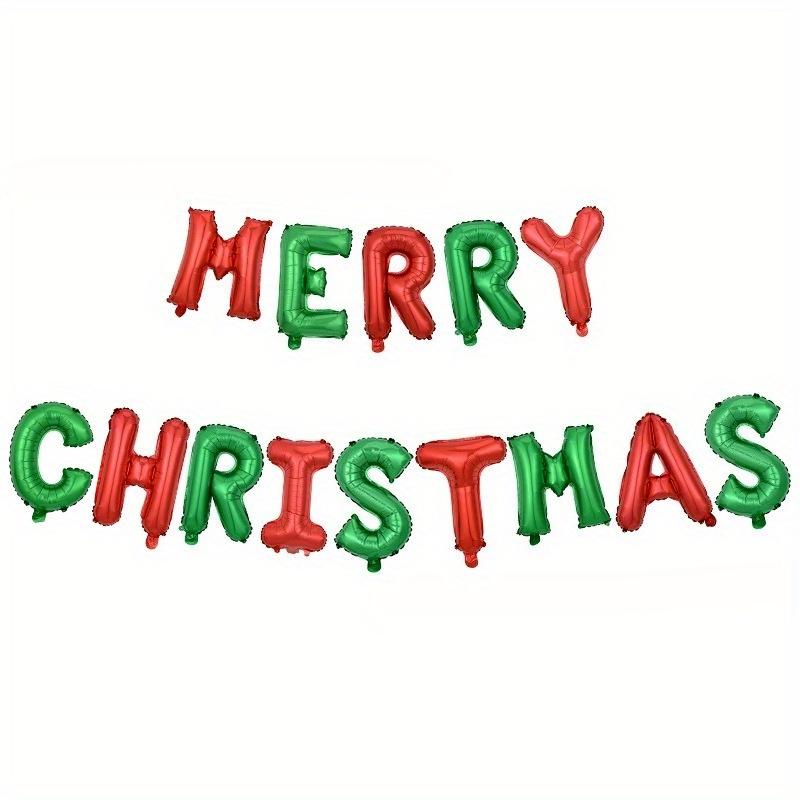 14pcs/set Merry Christmas Balloon Banner Set Aluminum Foil Balloon Christmas Party Decorations Festive Indoor Outdoor Decoration
