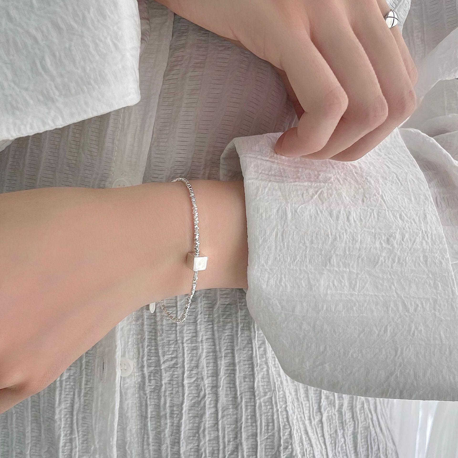 

Квадратное колье из стерлингового серебра 925 пробы - Трендовый нишевый дизайн, цепочка на ключицу, браслет для женщин