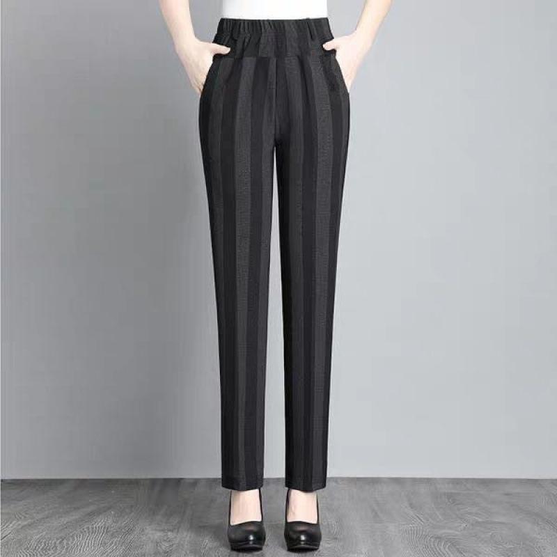 

Женские брюки Four Seasons Breathable Comfortable Leisure Thin Free Waist Tall Taile Elastic Temperament Straight XL