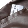 Men's Stand Collar Motorcycle Leather Jacket - Spring/Autumn, Casual & Stylish for Teens and Adults.