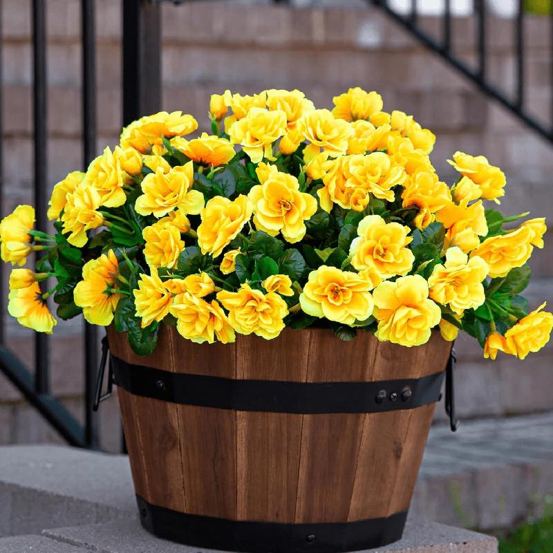 

6pcs Artificial Camellia Flowers - Outdoor Flowers UV Resistant Fabric Bouquets for Outdoor Decor, Ideal for Potted Plants, Porch, Terrace, Balcony 6pcs