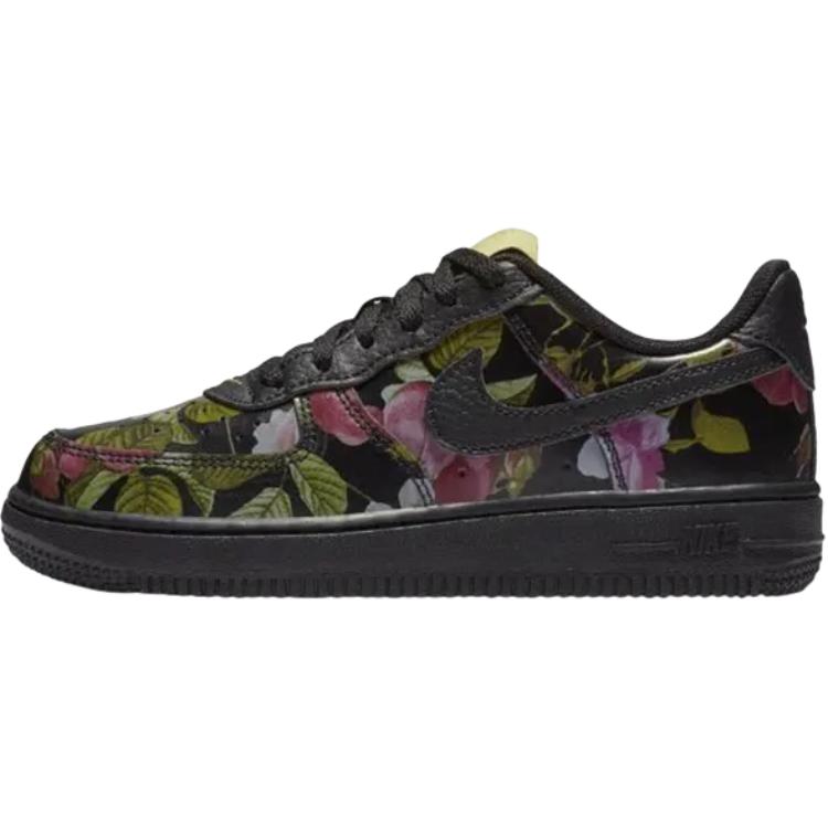 

Nike Air Force 1 Low top Skateboard Shoes Black Green Kids AV2855-001 28