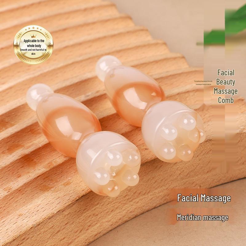 Gesichtsmassage-Stab aus Lotos-Samenkapsel: Gua Sha & Meridian-Freiräumwerkzeug