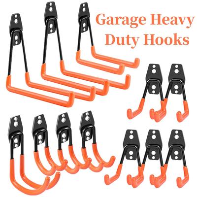 Heavy Duty Metal Hook Garage Organizer Wall Mount Bicycle Hanger Hooks Wall Mount Anti-slip Storage Hook For Ladders Garden Tool