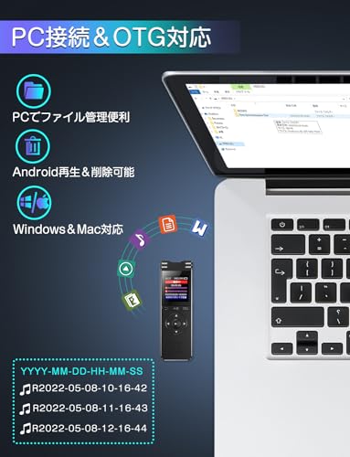 TDW Voice Recorder, 128GB Large Capacity & 52 Hours of Continuous Use, Ultra-Compact, High-Capacity, Long Recording Time, 1536kbps Sound Quality, 1.44