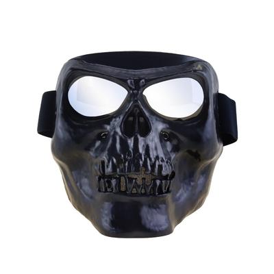 Maska na twarz z czaszką i goglami Maski przeciwpyłowe na motocykl Kask Moto Casco Tarcza na twarz do jazdy na rowerze Okulary rowerowe HD UV400 dla mężczyzn kobiet