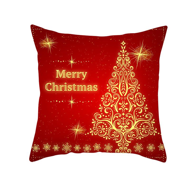 Federa Decorativa Regalo di Natale Copricuscino Stampa Rossa Copricuscino Divano Casa Festivo Materiale Corto Peluche