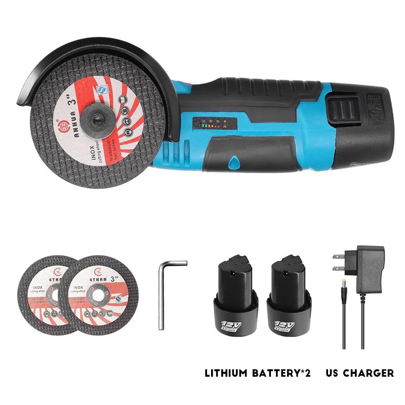 Polizor unghiular de 12V cu litiu electric fără fir, reîncărcabil, de mână, șlefuit, șlefuit, mini mașină de tăiat, scule electrice