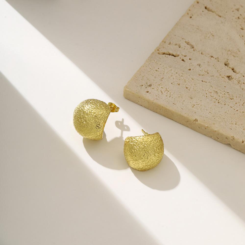 Metal Wind Light Luxury Earrings Trendy Retro Temperament Stainless Steel Geometric Stud Earrings Women'S Exaggerated Niche Earrings