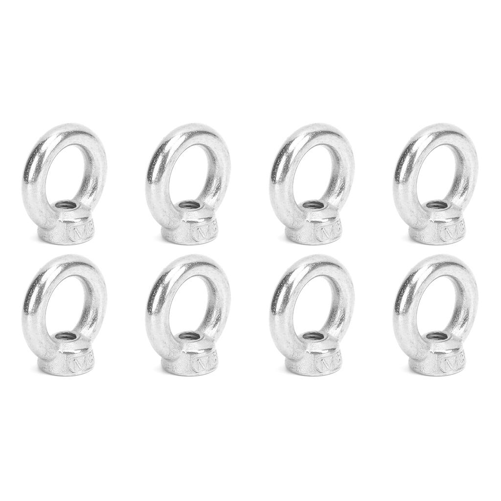 8pcs Eye Nuts Stainless Steel Outdoor Lifting Tools for Ocean Industry Yachts Motor Boats Assault