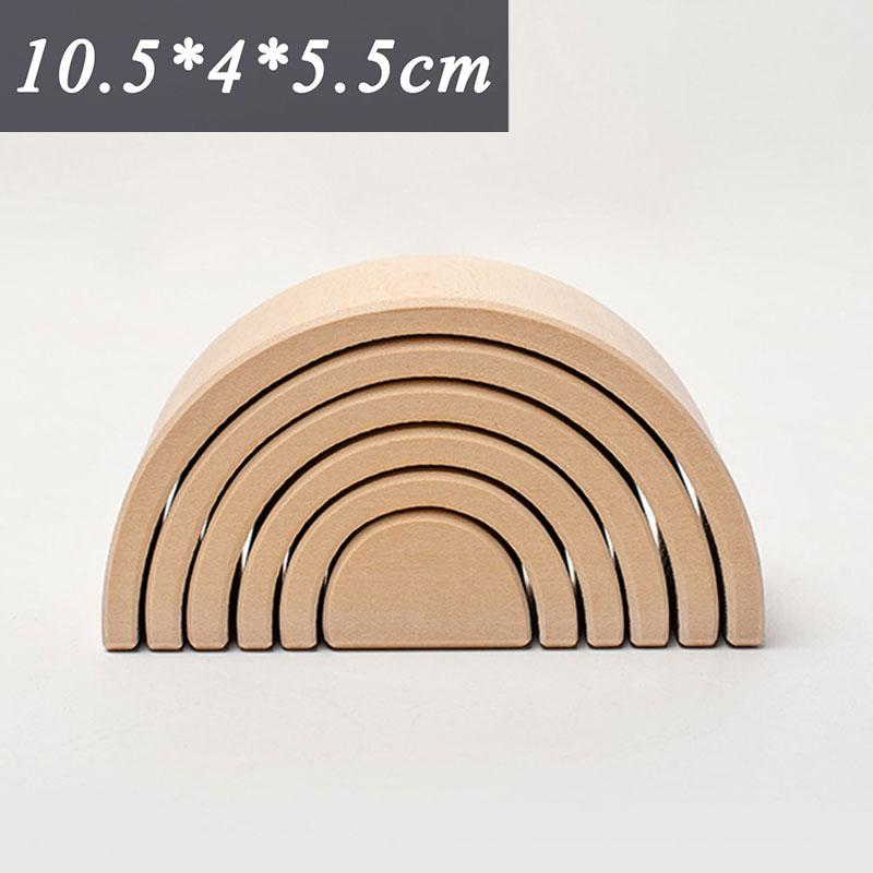 Montessori Mini Rainbow Building Block Stacking Game Kids Balance Sensory Toy Wooden Crafts Fine Motor Training Educational Toys