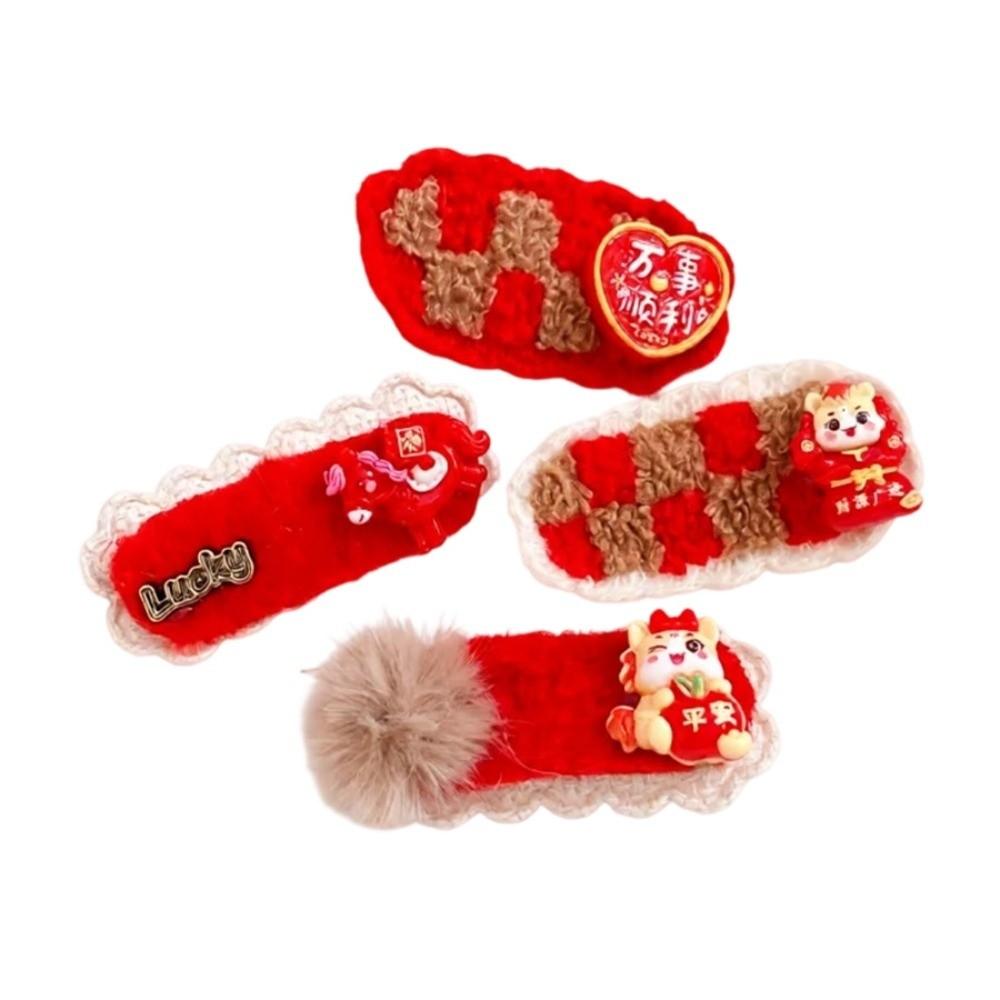 Embroidery Japanese Kimono Headwear Hair Clip New Year Red Hairpin Women/Kids