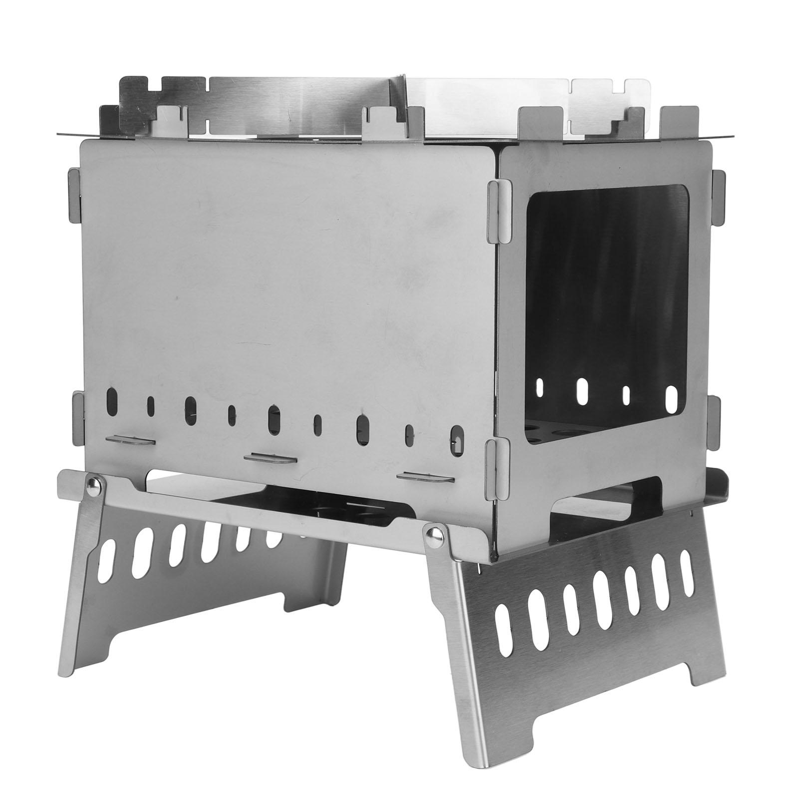 

Folding Portable Backpacking Stove Stainless Steel Windproof Wood Burning Stove for Outdoor Hunting Hiking Camping