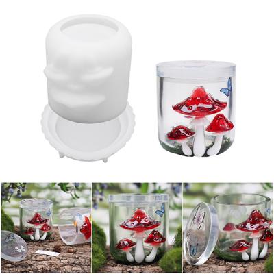 Food Grade Silicone Mushroom Jar Mould for Epoxy Resin Craft Reusable Art Projects Supplies
