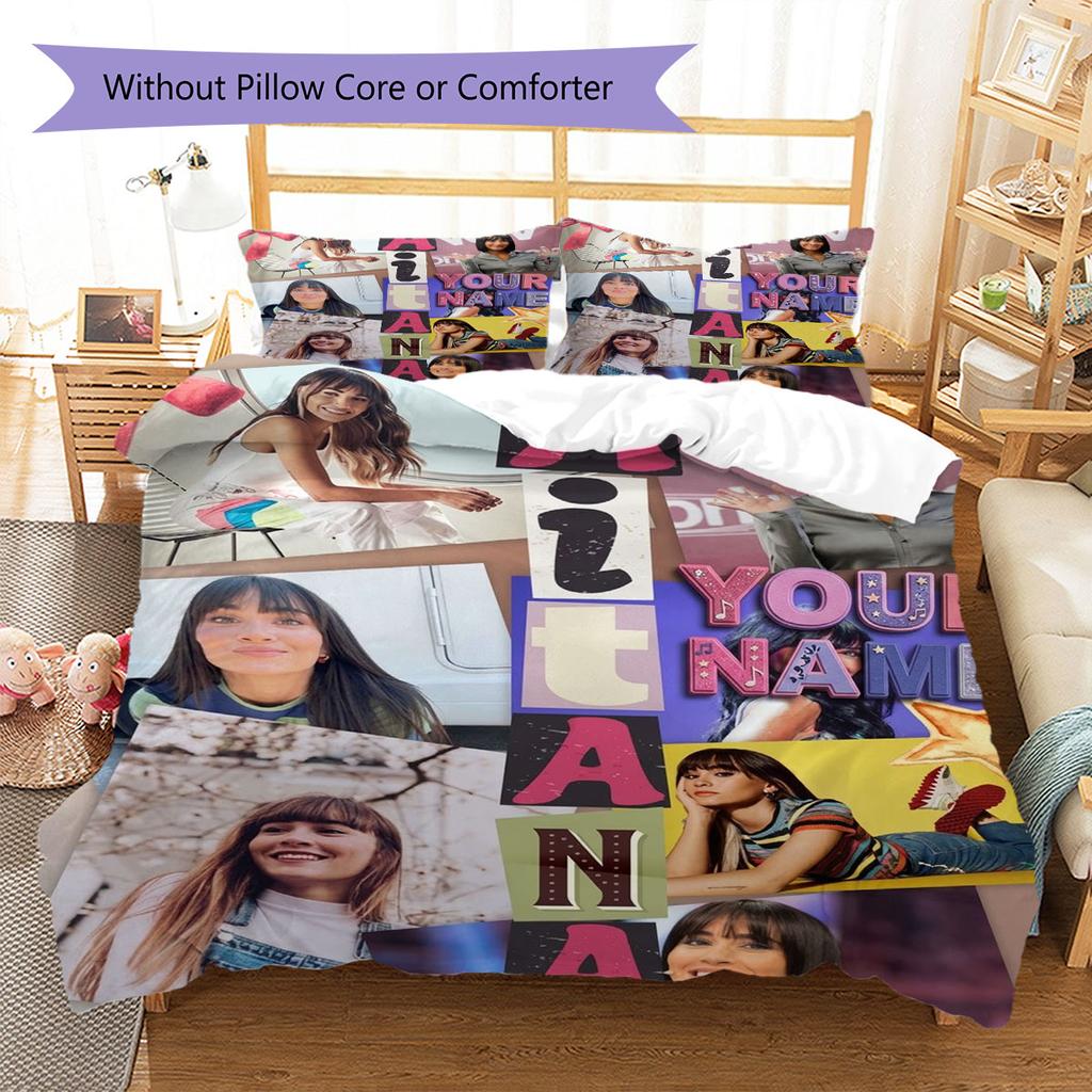 Aitana Custom Name Pattern Bedding,Quilt Set Quilt Cover Pillowcase Home Birthday Gift(1 * Duvet Cover + 2 * Pillowcase, Without Core)