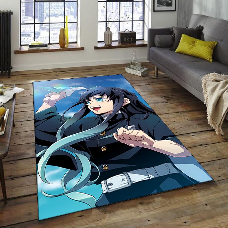 1pc Demon Slayer5 Design Area Rug - Non-Slip, Soft & Cozy Floor Mat for Living Room, Bedroom, Office - Indoor/Outdoor Decorative Carpet
