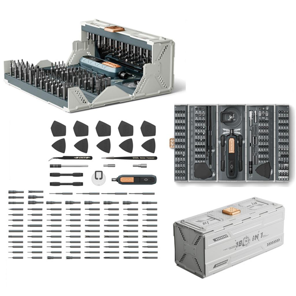 180 in 1 Screwdriver Set with Magnetic Storage Box Repair Tool Kit for Electronics Computer Watch Eyeglass Phone Modding